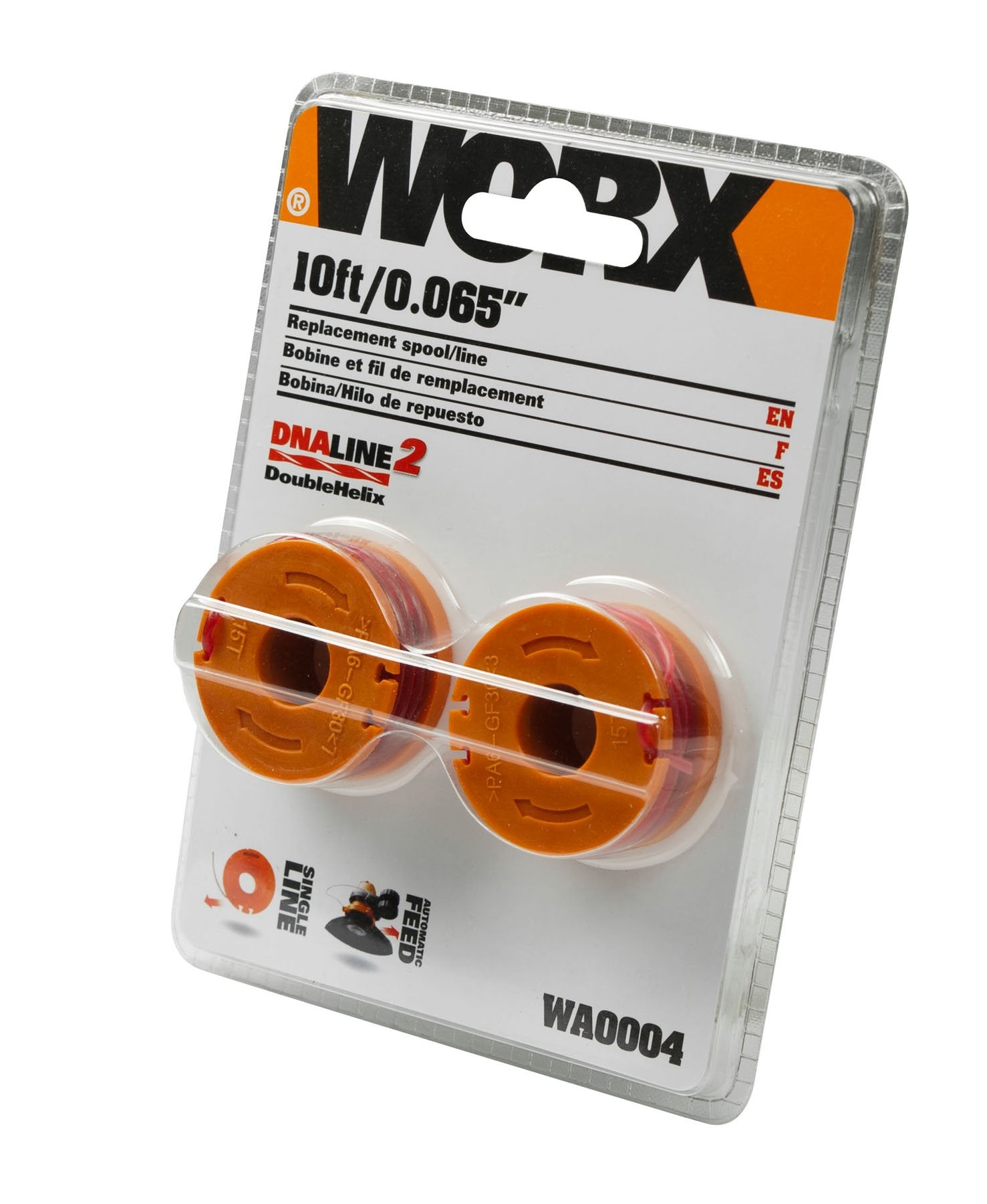 WORX WA0004 0.065-Inch Replacement Line Spool for WG150 and WG151 Series, 10-Feet, 2-Pack