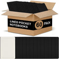 ZCZN Pocket Notebook 3.5x5.5 Inches, Black Softcover Lined Notebook, 60 Pack Small Journal for Office School Travel (60)