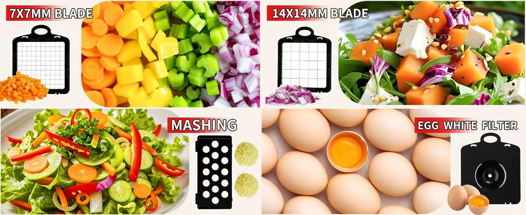 Vegetable Chopper Cutter Mandoline Slicer Cheese Grater - Food Onion Salad Veggie Chopper with Container, French Fry Potato Dicer Slicer and Cutter - Kitchen Tools Gadgets (8-in-1 Black)