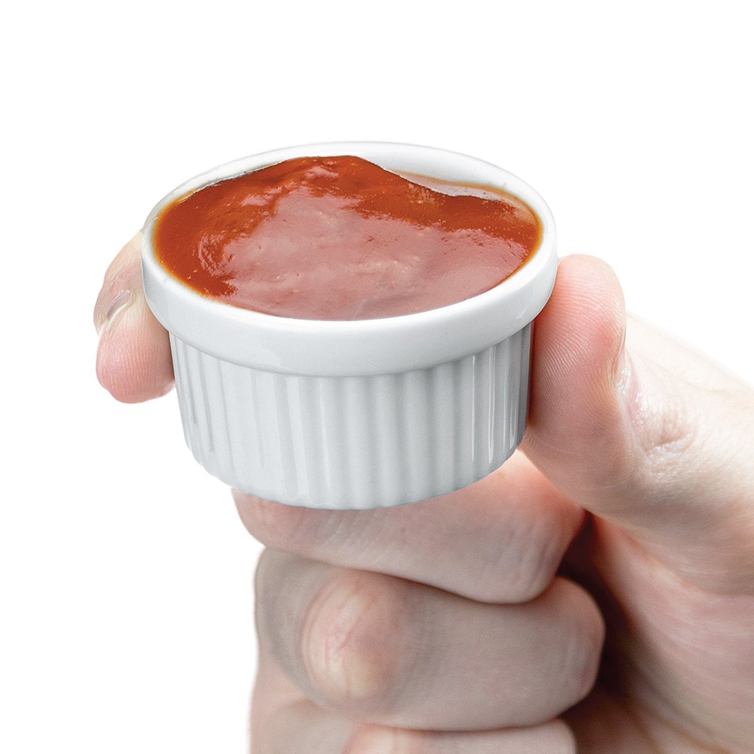12 Pack of Mini Ramekins - 1 oz./30 ml Porcelain Souffle Dish, Dipping Sauce, Small Dessert Cups Set, Microwave & Oven Safe by Kÿchen