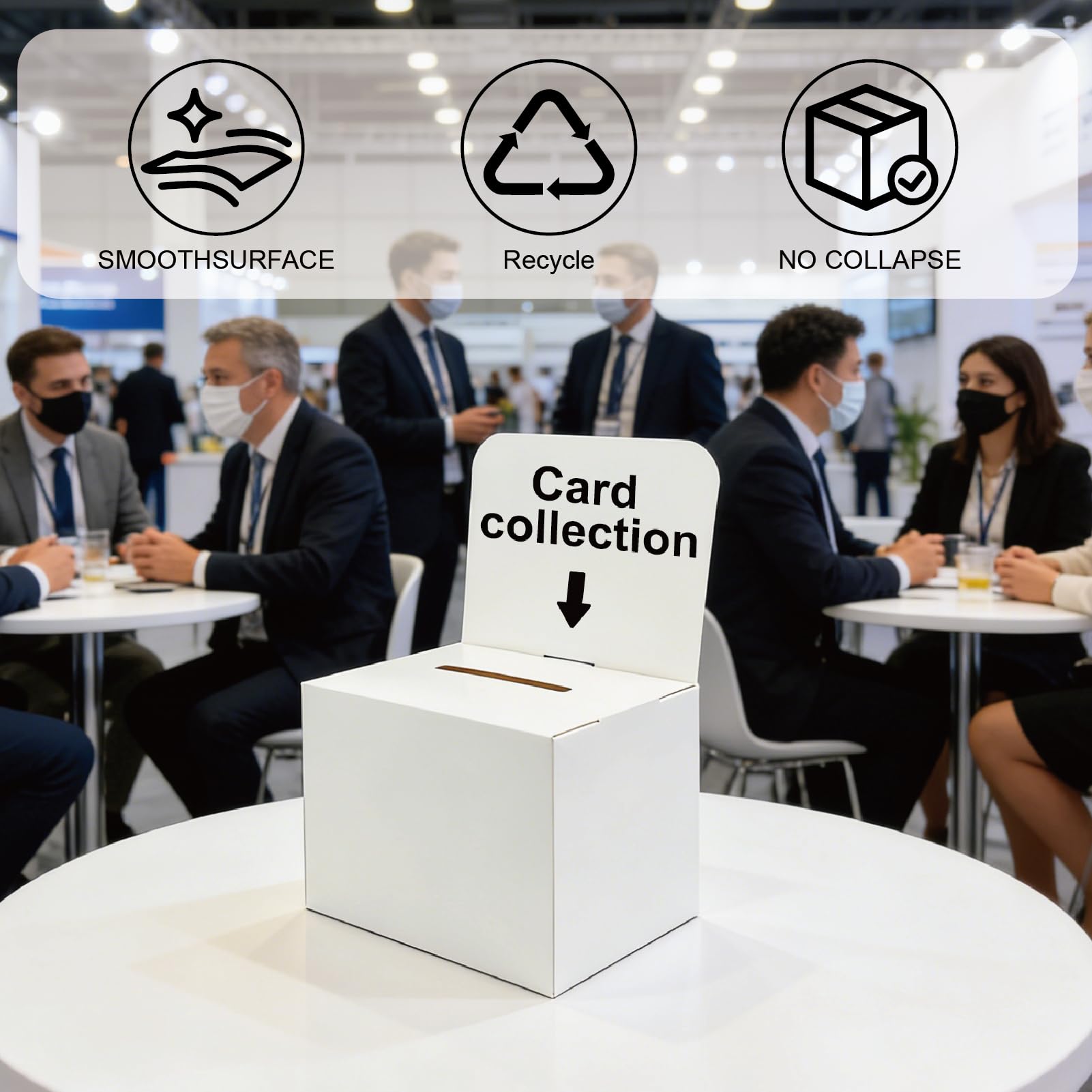 rzoixuur 36 Pack Suggestion box，Raffle boxes with slot，Donation boxes for fundraising，White cardboard boxes6.5x4.5x4.5Inch，Ballot box with slot，For Collecting Business Card Voting Contest