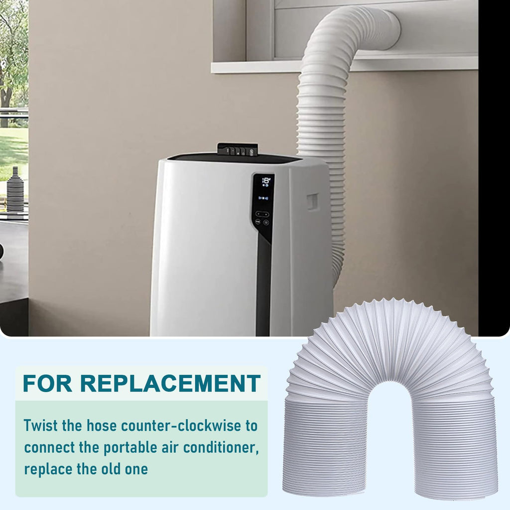 Portable Air Conditioner Hose with 5.9" Diameter & 80" Length Anti-Clockwise Thread, Universal Portable AC Exhaust Hose Air Conditioner Parts & Accessories