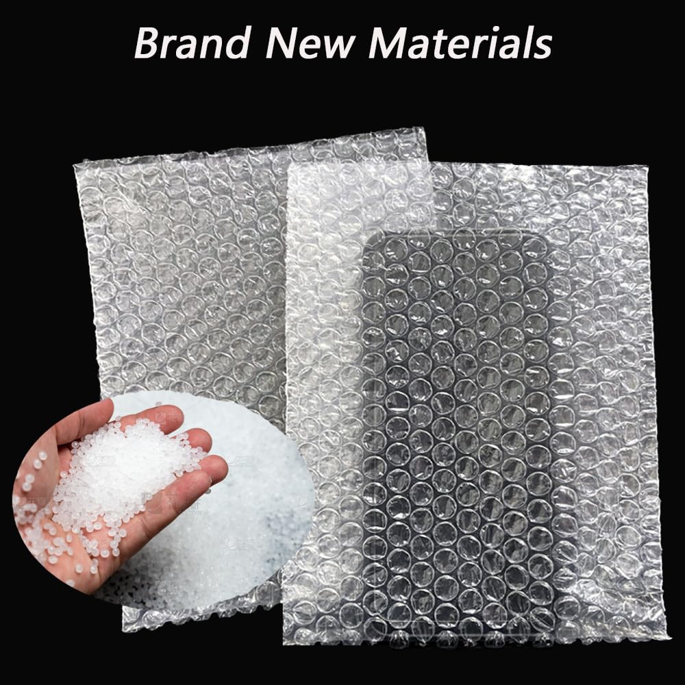 50 Pcs Bubble Pouch Wraps 6 x 8 inch Clear Bubble Out Bags for Packing, 10M Double-sided Tape And 10 Fragile stickers, Double Walled Foam Wrap Cushioning Bags for Shipping, Storage and Moving