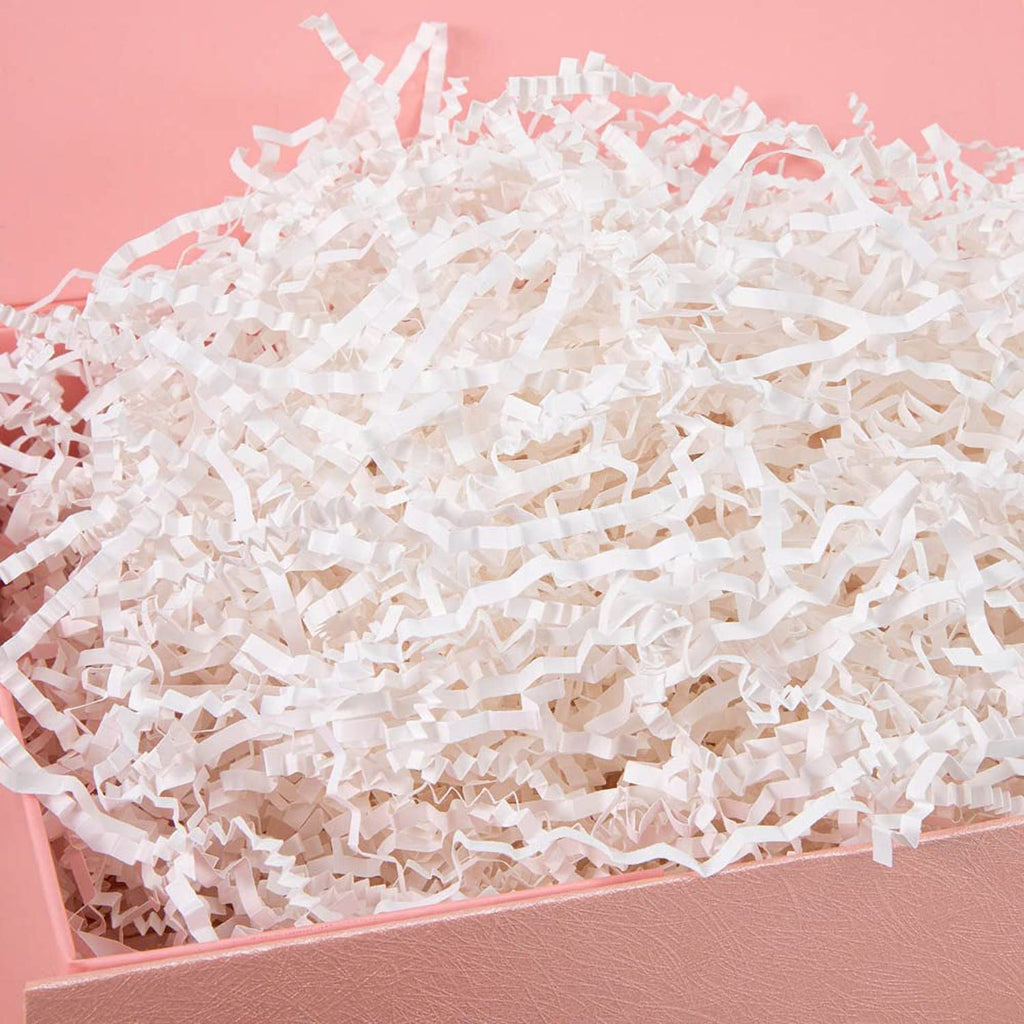 2LB Crinkle Cut Paper Shred Filler for Gift Basket,Boxes Filler Paper for Gift Wrapping,Stuffing and Packing White
