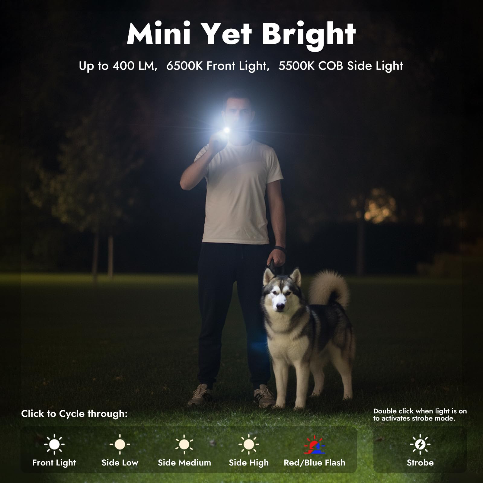 WARSUN T7 Mini LED Flashlight, USB-C Rechargeable, Magnetic Work Light with COB Side Light, Compact EDC Flashlight, Multiple Modes, Portable Pocket Light