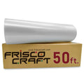 Frisco Craft Clear Transfer Tape for Vinyl Roll – Lay Flat Application Tape, Cricut & Silhouette, Medium Tack Transfer Paper for Decals, Stickers, Clear Contact Paper for Permanent Vinyl 12" x 50 Ft