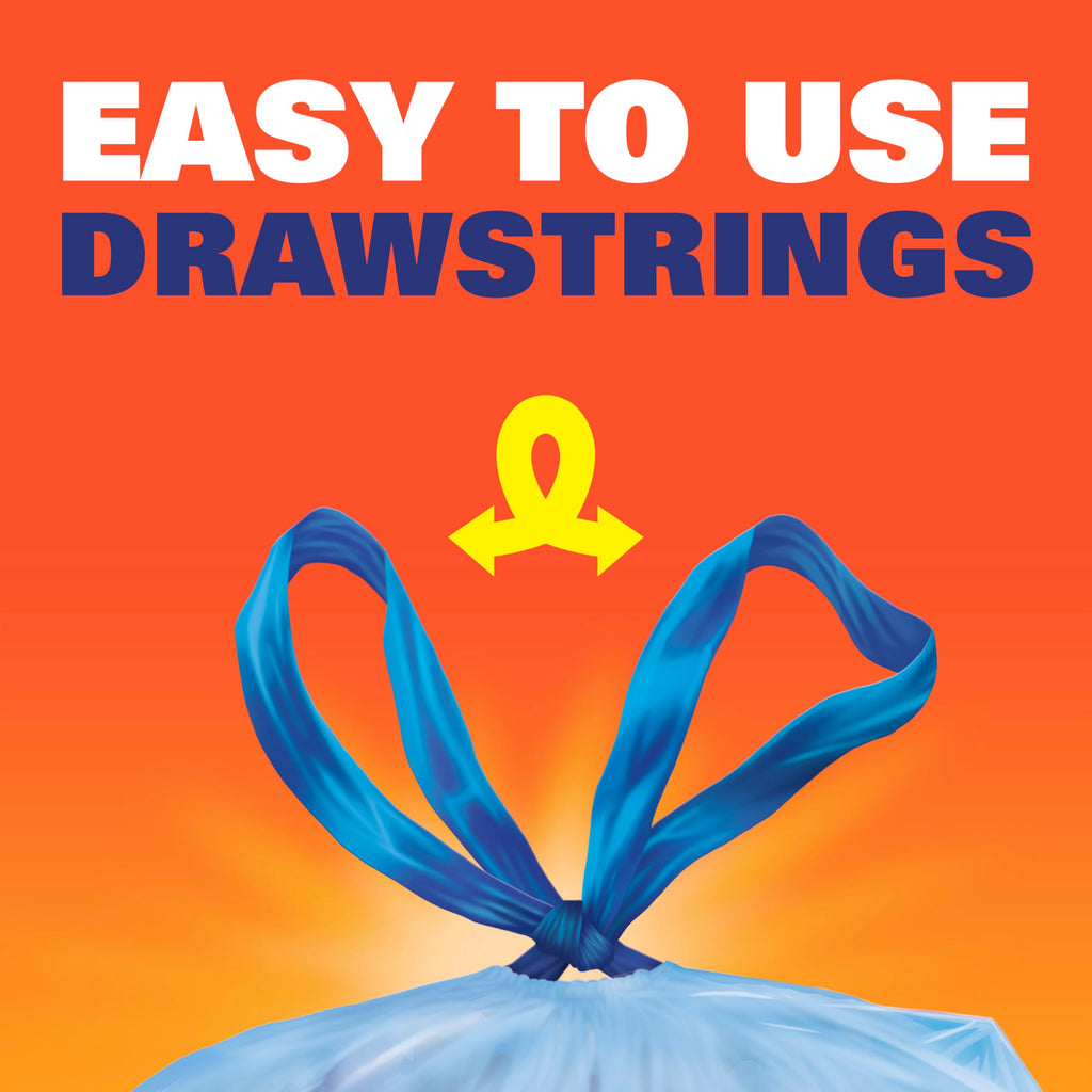 Hefty Recycling Trash/Garbage Bags (Blue, Kitchen Drawstring, 13 Gallon, 60 Count)