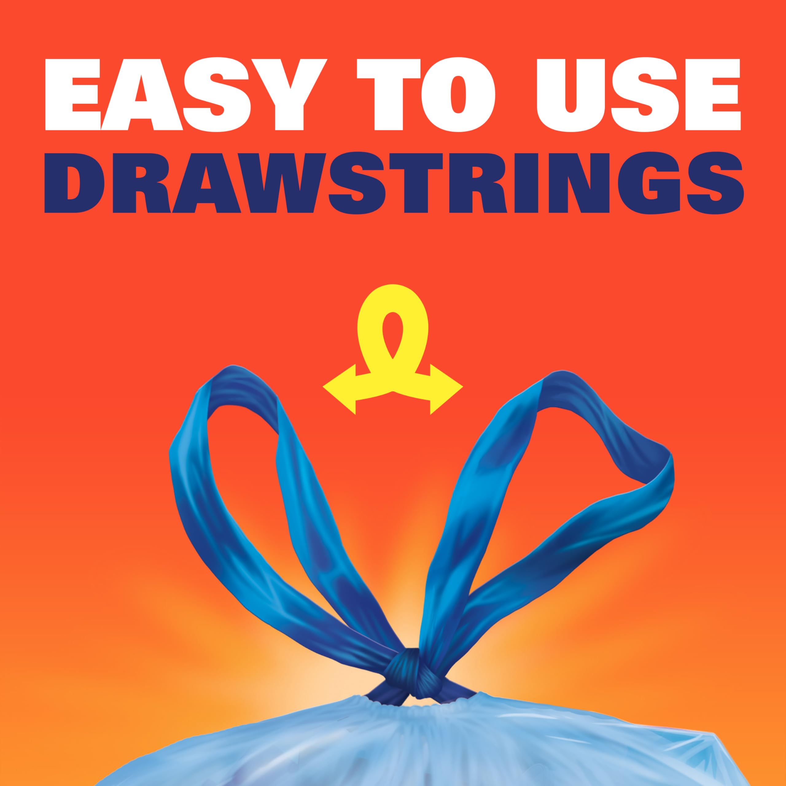 Hefty Recycling Trash/Garbage Bags (Blue, Kitchen Drawstring, 13 Gallon, 60 Count)