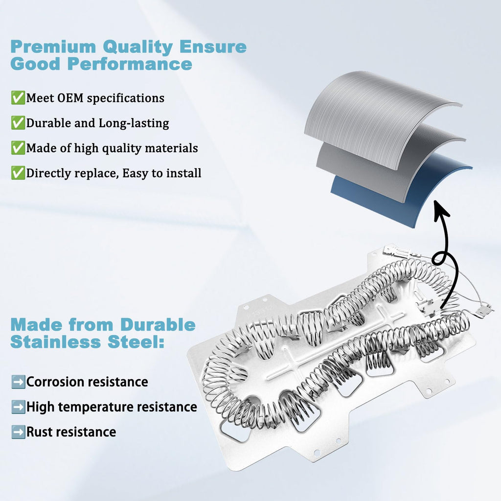DC47-00019A Dryer Heating Element for Samsung【Nickel 95%+】 - Compatible with Whirlpool May-tag Dryer Element for Samsung DV42h5000EW/A3 DV45h7000EW/A2 - Replaces 35001247 AP4045884 EA2038533 PS2038533
