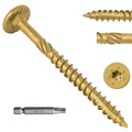 FMhotu 2-7/8 Inch Heavy-Duty Outdoor Wood Screws Assortment Fastener Kit, 50Pcs Star Drive Deck Screws, Rust Resistant Timber Screws for Timber/Log/Landscaping Wood (#14 x 2-7/8" Tan)