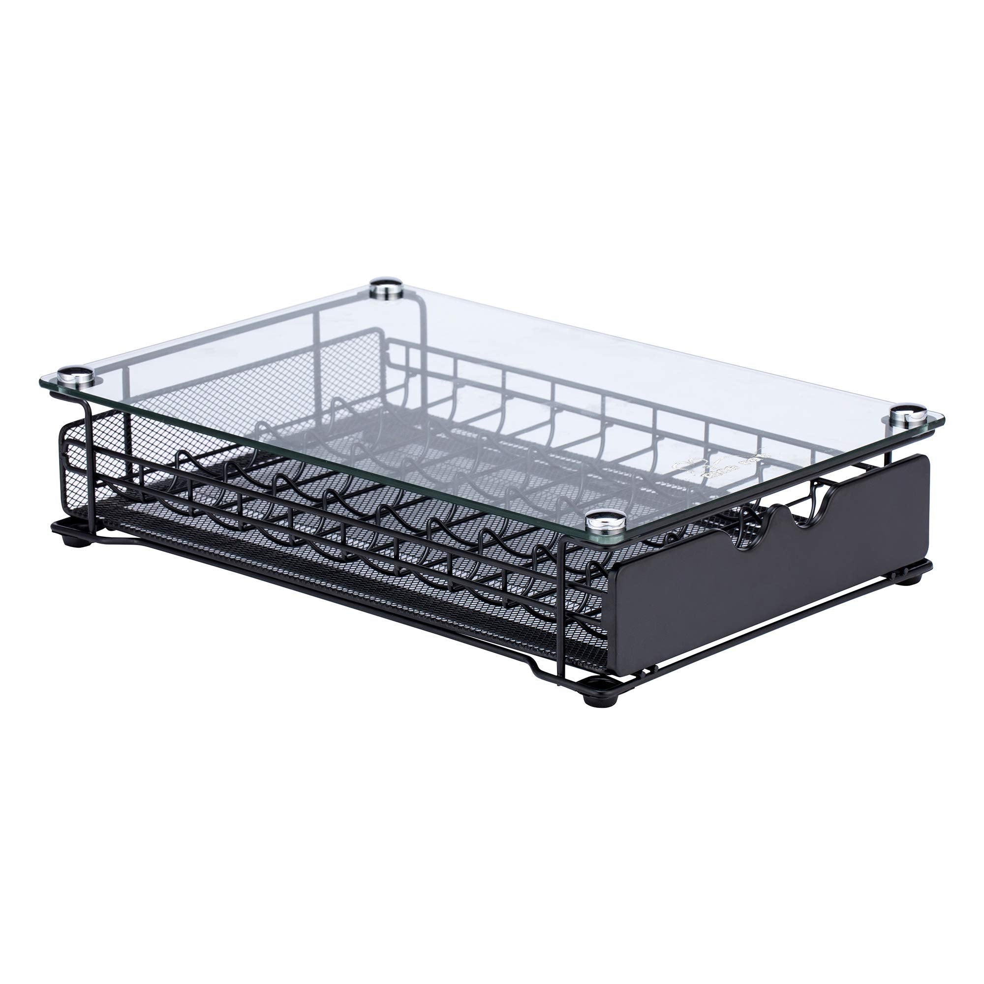 Rice rat Vertuo Capsule Holder Drawer for Nespresso With Glass For Cabinet Vertuoline Pod Storage Rack For Counter (Class-40 Pods)