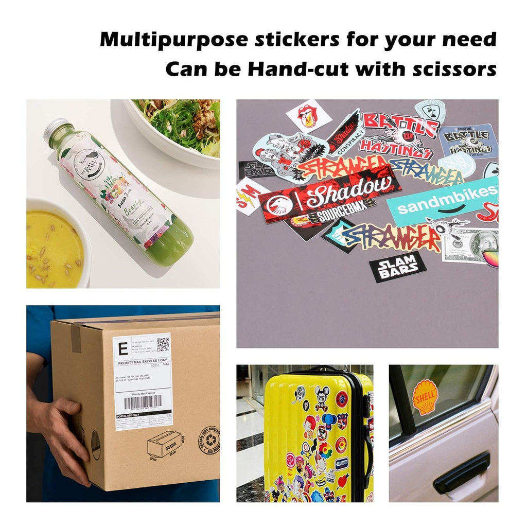 Koala Printable Glossy Sticker Paper for Inkjet Printer, White, 8.5x11 Inch Self-Adhesive Photo Sticker Printer Paper, (120 Sheets)