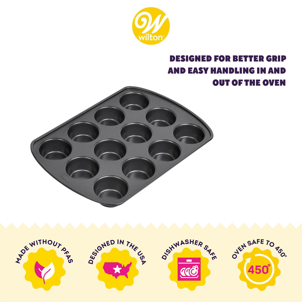 Wilton 2105-6789 Perfect Results Nonstick 12-Cup Muffin Pan