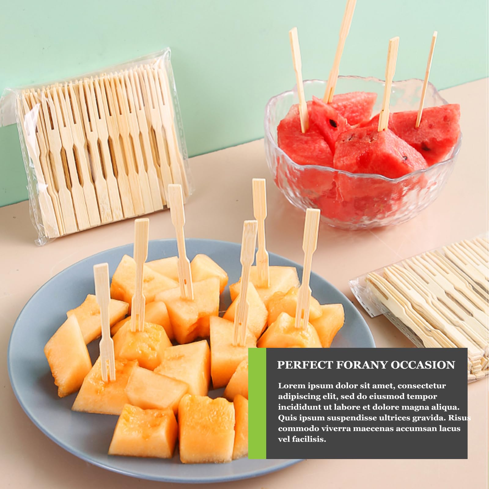 600 Pcs Disposable Bamboo Forks, 3.4 inch Natural Wood Forks Toothpicks for Fruit Appetizer Vegetable Salad, Pizza, Grilled Meat