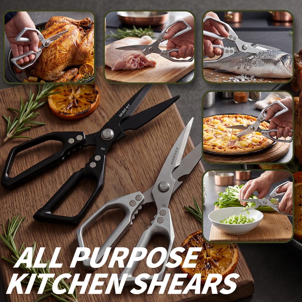Kitchen Scissors Set, Heavy Duty Poultry Shears All Purpose, Kitchen Scissors for Food Meat Cutting Scissor,Japanese Chicken Shear Bones, Cooking Gifts for Men Women Mom Dad
