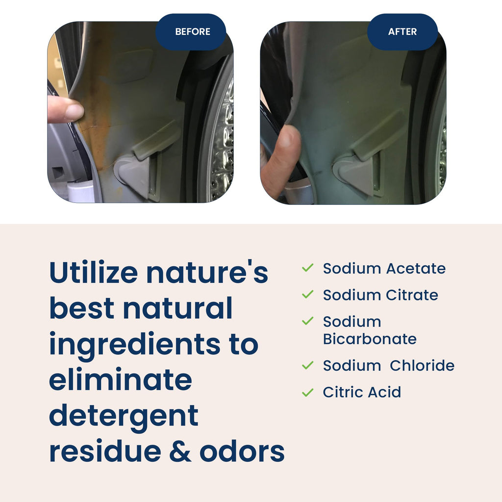 Truly Free Laundry Washing Machine Cleaner and Deodorizer | Top Load & Front Load Washer Cleaner for Grime, Mold, Odor Remover | Safe for HE Washing Machines & Septic Tanks, Non Toxic, Natural, Clean