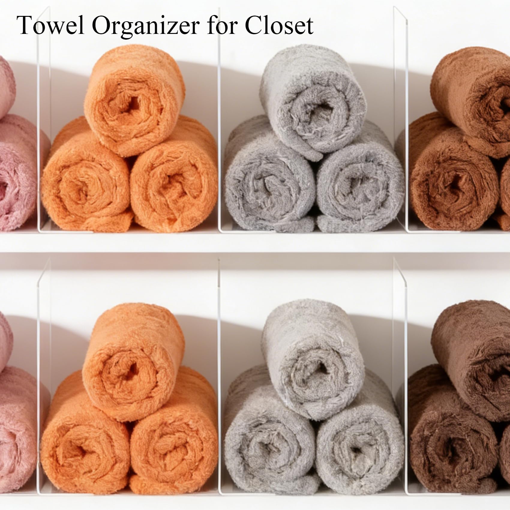 Shelf Dividers for Closet Organization: Acrylic Closet Shelf Dividers for Clothes Sweater Purse - Clear Closet Organizers and Storage Separators for Shelves, 6Pack
