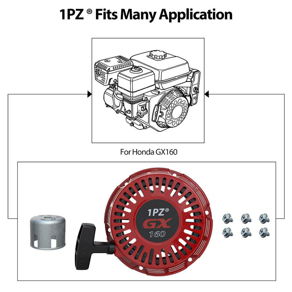 1PZ CA1-GVE Recoil Starter Pull Start Replacement for Honda GX120 GX160 GX200 Engine 28400-ZE1-003ZF