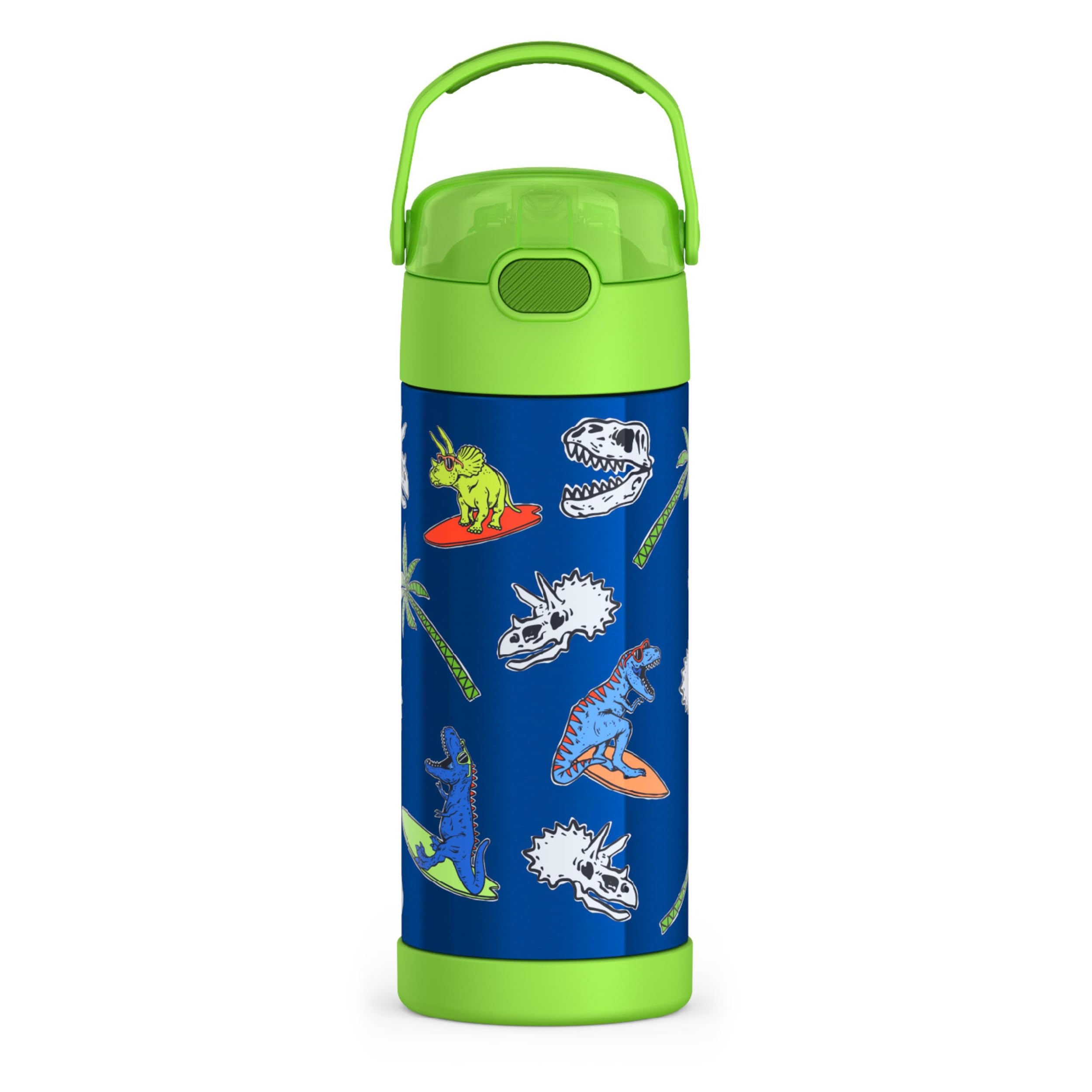 THERMOS FUNTAINER 14 Ounce Stainless Steel Vacuum Insulated Bottle, Daring Dinos