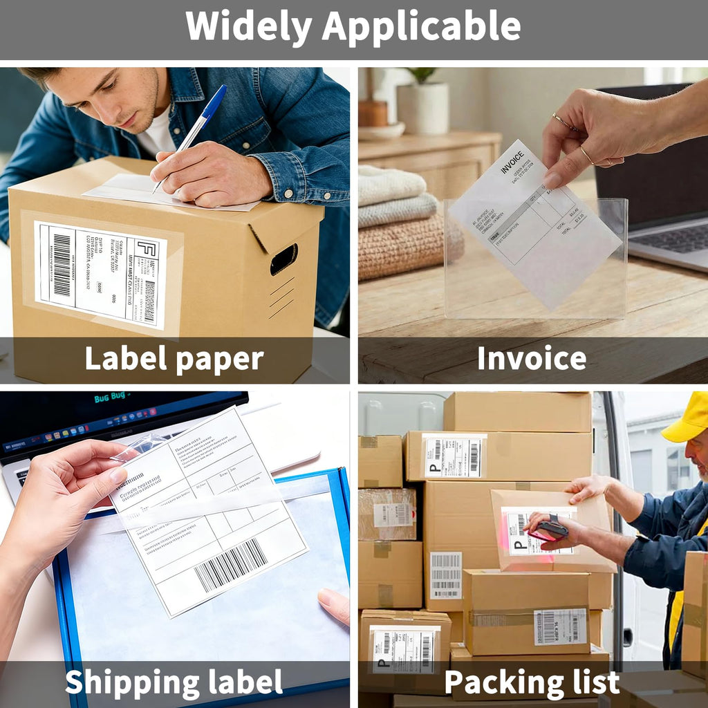 9527 Product 7.5 x 5.5 Clear Adhesive Top Loading Packing List/Shipping Label Envelopes (200 Pack)