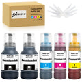 EXCERCUS Ink Bottle Replacement Refill Ink Compatible for ET-2760 ET-2750 ET-2700 ET-4760 ET-3700 ET-3760 ET-4750 ST-3710 ST-3000 ST-4000 (B/C/M/Y, 5-Pack)