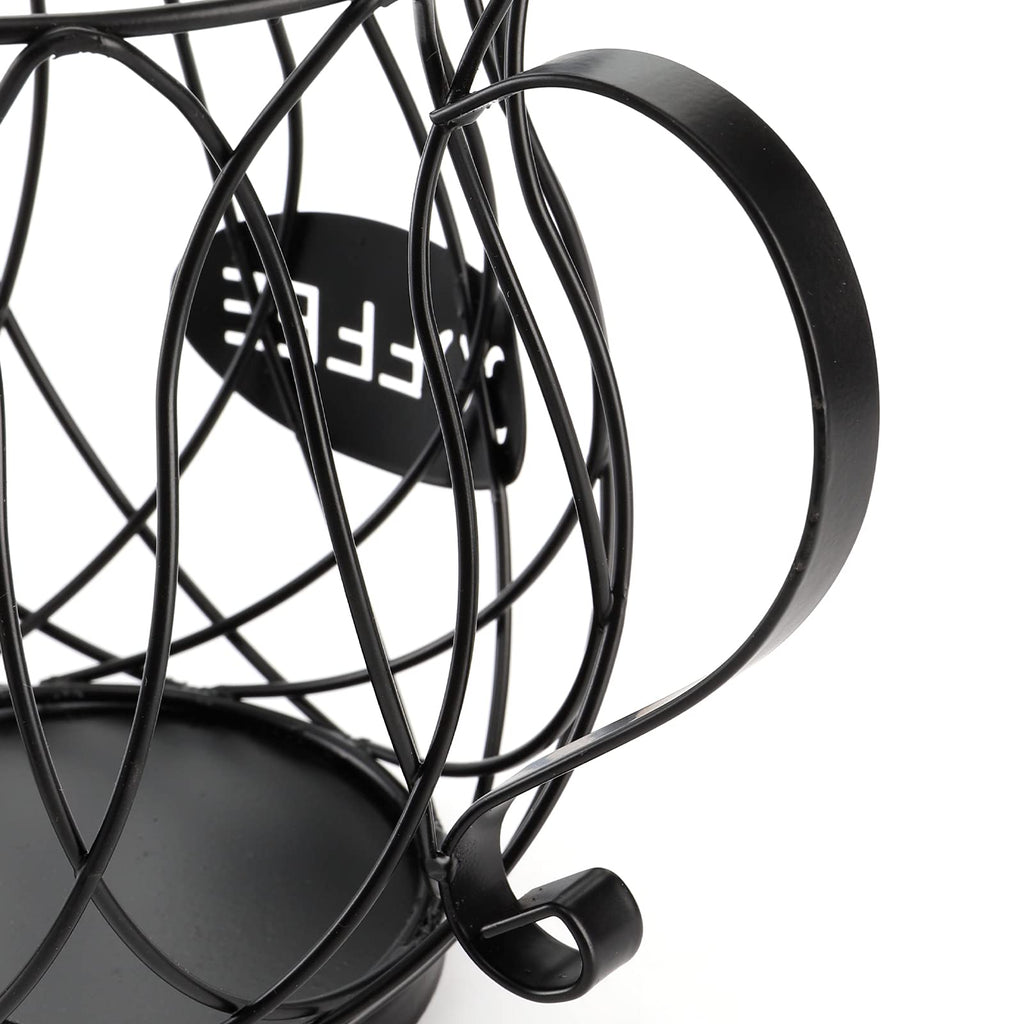 ZEAYEA Coffee Pod Holder, Coffee Capsule Basket for Counter Table Bar, Metal Espresso Pod Keeper Storage for Home Cafe Hotel, Black