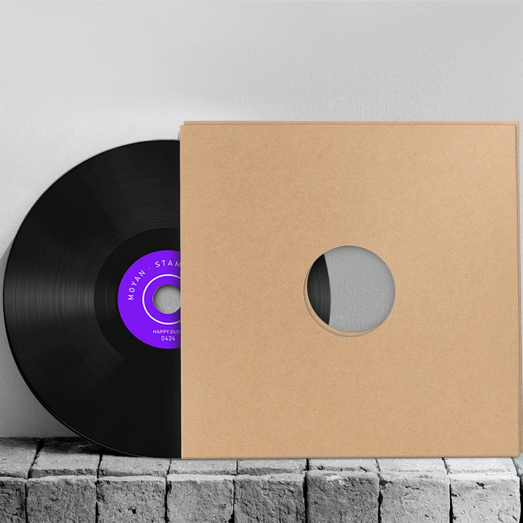 Facmogu 10PCS 12in Vinyl Record LP Jackets, Cardboard Vinyl Record Covers with Kraft Finish, Album Covers (350gsm) Record Jackets, Blank Album Jackets for Vinyl Record Inner & Outer Sleeves (Brown)