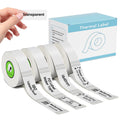 4-Rolls P21 Label Tape Transparent 180 Labels/Roll,14x40mm (0.55"x1.57"),Thermal Label Paper Compatible with Nelko P21 Label Maker, Standard Laminated Thermal Label Tape Replacement, for Home Office