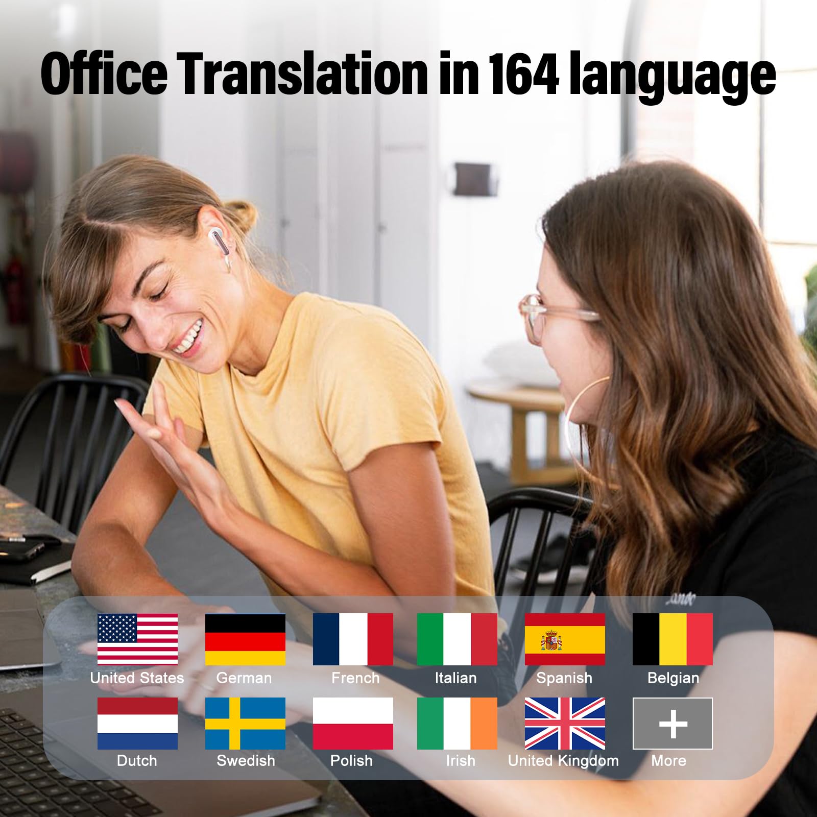 Ai Translation Earbuds Real Time with Audio and Video Calls, 3-in-1 Buletooth 5.4 Translator Earbuds, 164 Languages Translator Earphones, 6 Translation Modes Ear Buds, 42H Translation Headphones Rose