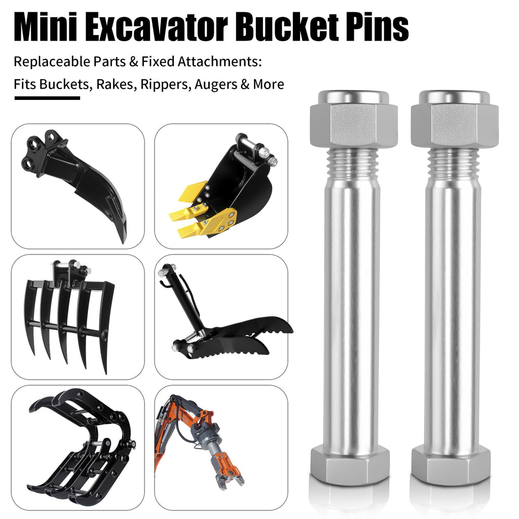Mini Excavator Pins 0.98in/25mm,Replaceable Small Digger Attachments Link pin, Mini Excavator Auger Pin for Backhoe Accessories