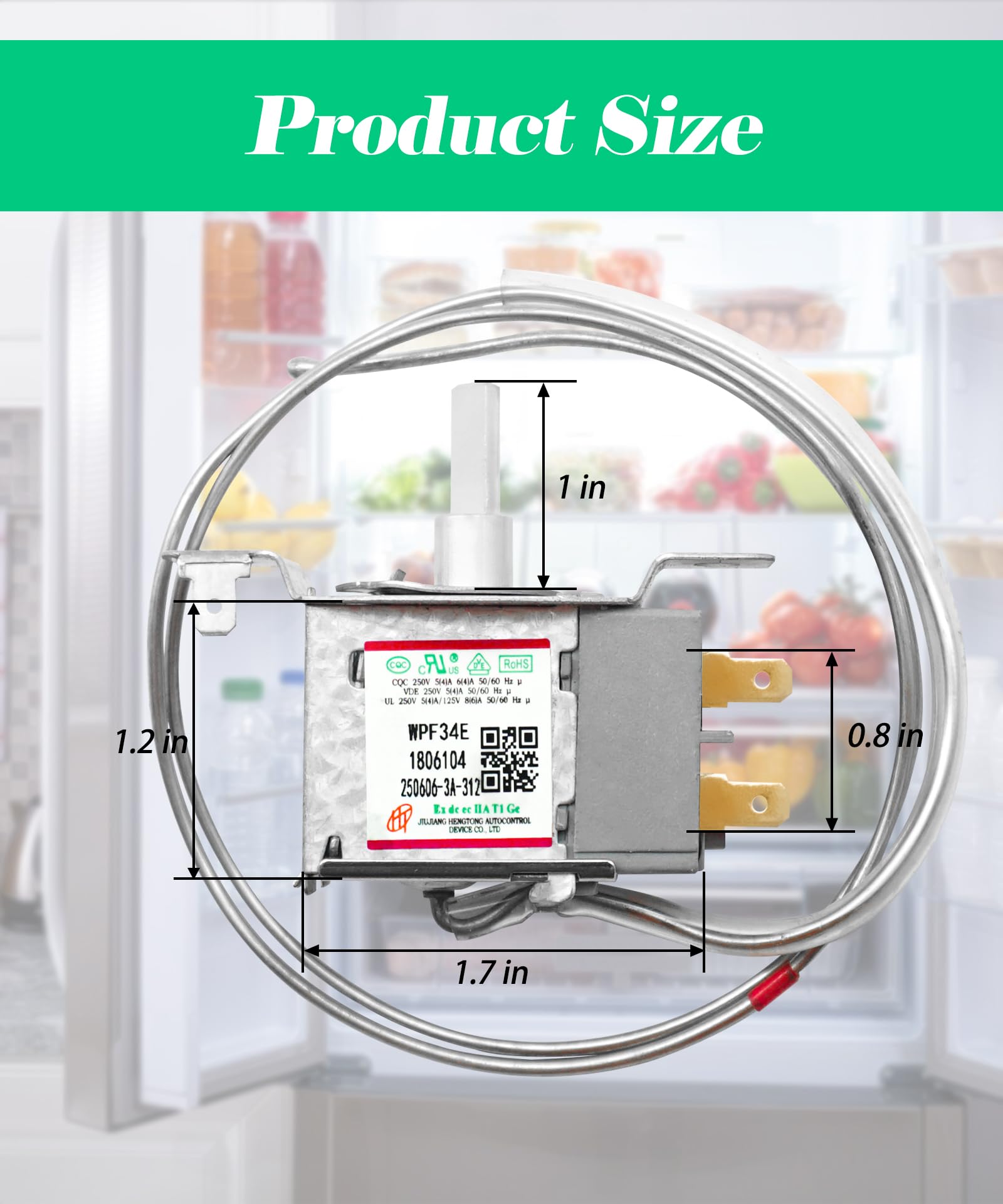 WPF34E Mini Fridge Thermostat Fits for Hisense Refrigerator,2Pin 1806104 Universal Freezer&Refrigerator Thermostat Controller