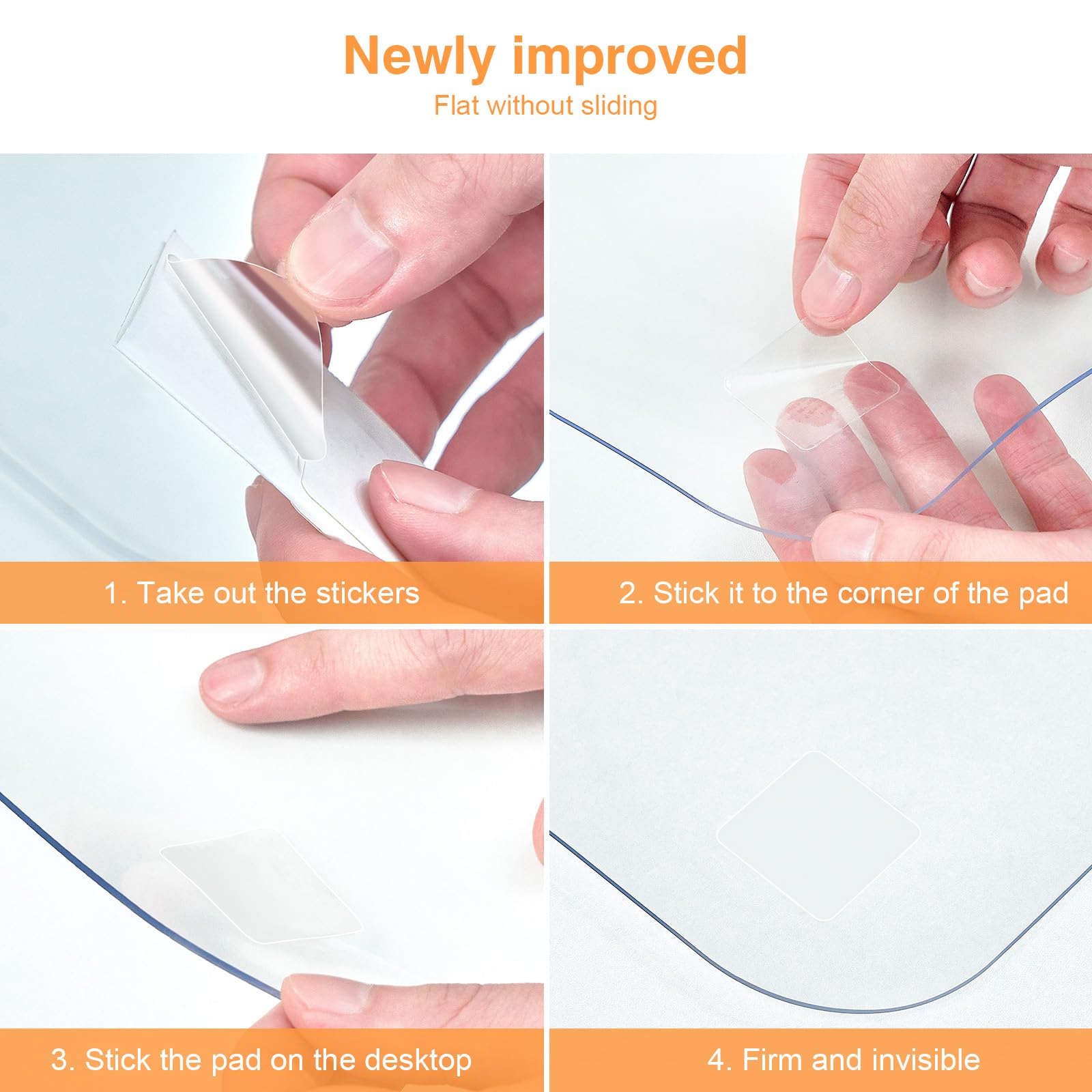 PUEAZU Clear Desk Mat Pad, 35.4"x15.7" Large Transparent Desk Protector Mat Plastic PVC Writing Desk Pad, 1.5mm Waterproof Non-Slip Wipeable Computer Table Mat for Desktop Home Office, Crystal Clear