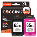 COCCINK 65XL for HP 65 Ink Cartridges HP DeskJet 3755 3700 2600 3720 3752 3722 2622 2630 2652 2655 2624 2680 2675 Envy 5052 5055 Printer for Printer Ink Hp 65 XL Ink Cartridges Black and Colour