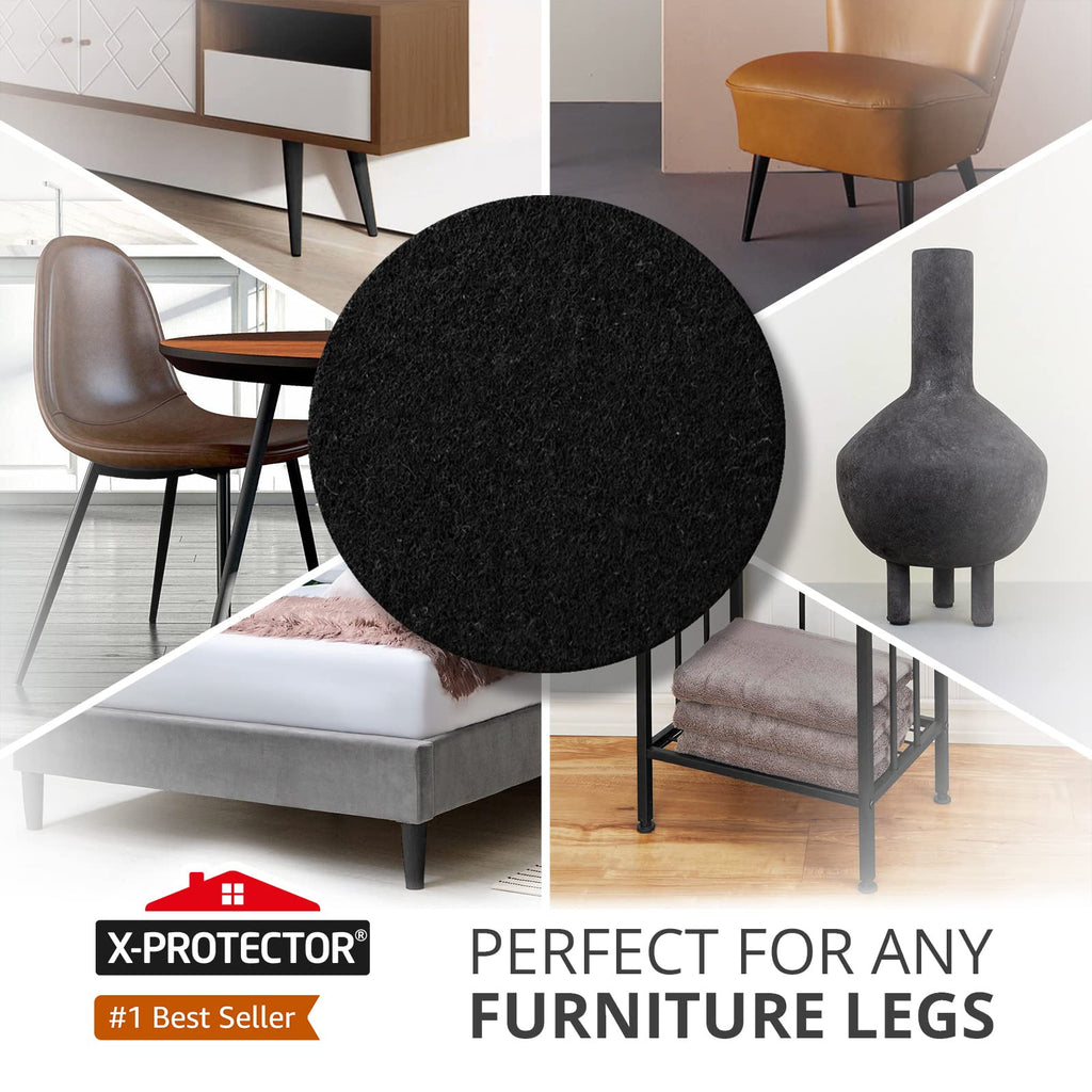 Felt Furniture Pads X-PROTECTOR 10 PCS - Premium 8” x 6” x 1/5” Heavy Duty Black Felt Sheets! Cut Large Furniture Pads to The Size You Need - The Best Felt Floor Protectors for Any Hard Floor!…