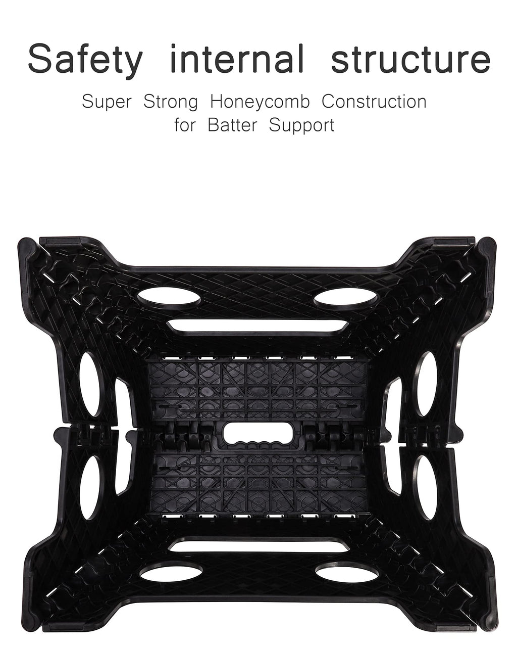 Acko Folding Step Stool 13 inch Heavy Duty Plastic Foldable Step Stool for Adults and Kids, Premium Black Step Stool Toddler, Small Collapsible Fold Up Stepping Stool Kitchen Bathroom Step Stool