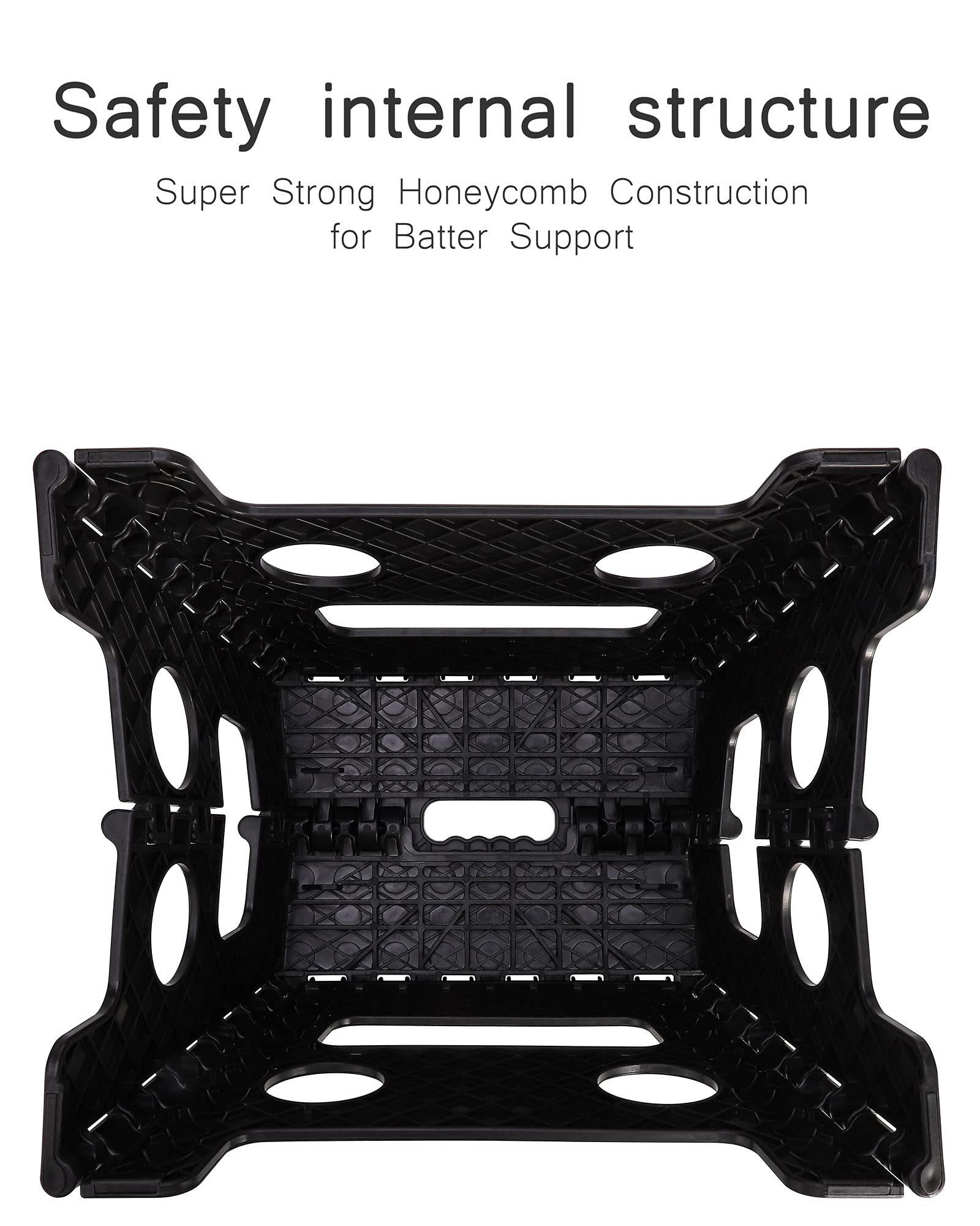 Acko Folding Step Stool 13 inch Heavy Duty Plastic Foldable Step Stool for Adults and Kids, Premium Black Step Stool Toddler, Small Collapsible Fold Up Stepping Stool Kitchen Bathroom Step Stool
