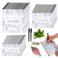 30pcs Aluminum Foil Reusable Sealable Storage Bags, 3 Sizes Resealable Vacuum Zipper Bags with 2 Pen Freezer Zip Lock Organization with Labels for Food Vegetables Meat Fruits
