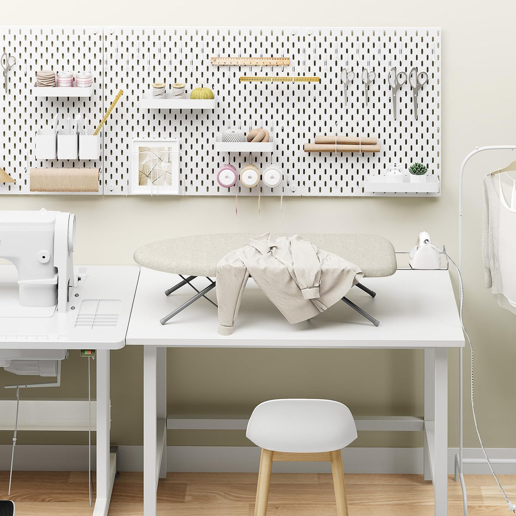 KINGBOARD Tabletop Ironing Board, Small Iron Board with Iron Rest, Folding Iron Board, Extra Thick Cover, Portable Tabletop Ironing Board with Non-Slip Feet, 30x12 Beige
