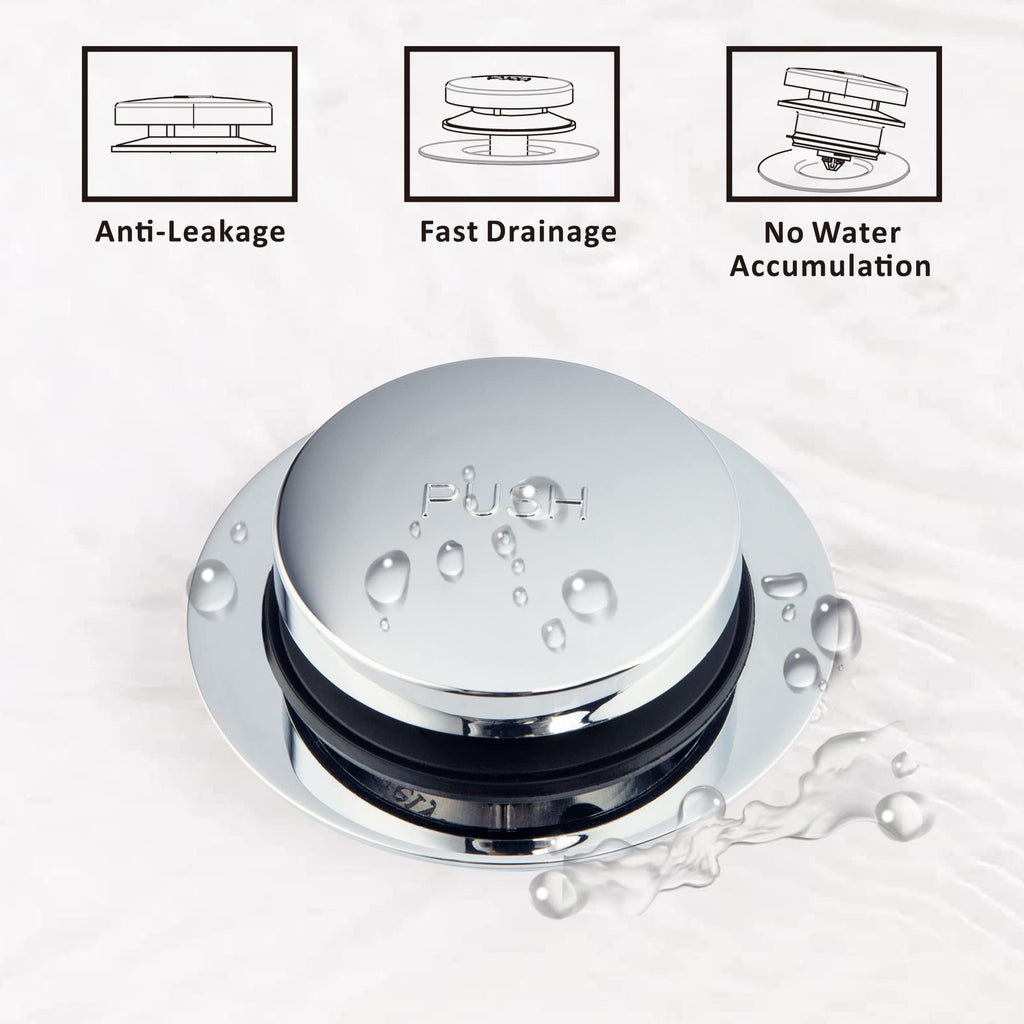 Artiwell Universal Tip Toe Bath Drain Stopper and Cover, Bathtub Drain Stopper, Replaces Lift and Turn, Tip-Toe and Trip Lever drains for Tub, EZ Installation and Clearing