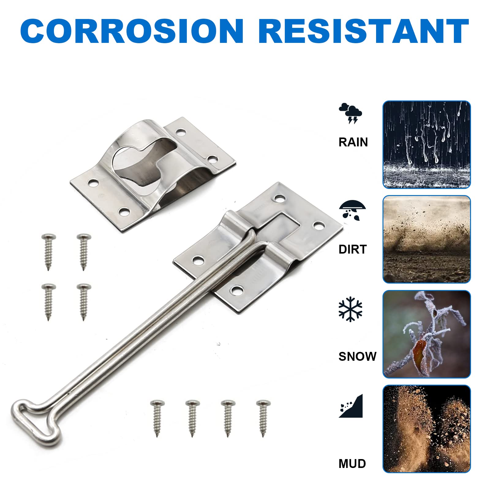 Vkinman 2 Pcs RV T-Style Door Holder 304 Stainless Steel RV Door Latch Trailer RV Screen Door Latch 6 Inch Camper Door Latch Trailer RV Door Holder