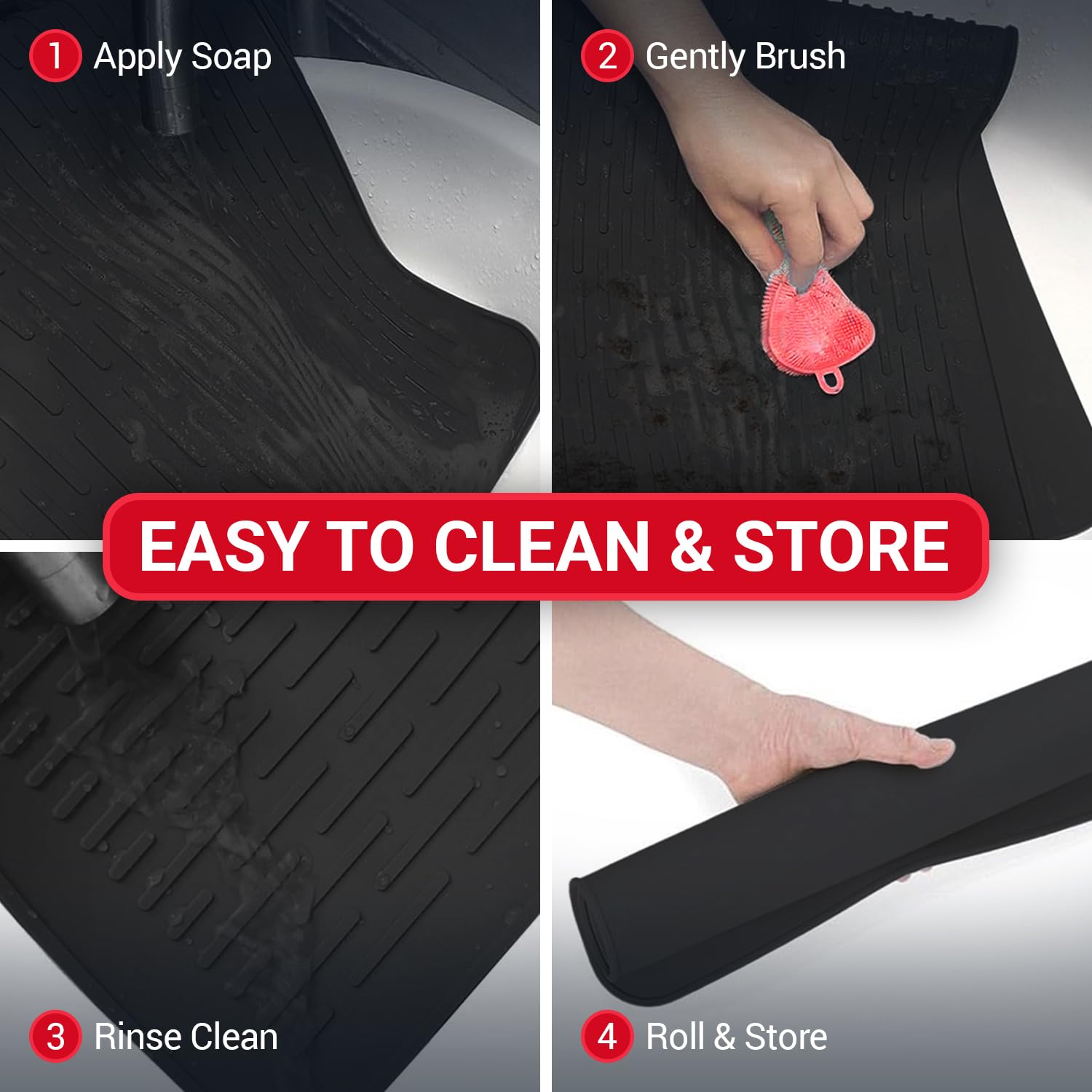 Thick Silicone Stove Top Covers for Electric Stove (28 x 20 Inch) - Silicone Mat for Glass Cooktop, Heat-Resistant Cover Protector, Electric Cooktop Mat with AntiSlip Backing Kitchen Accessory (Black)