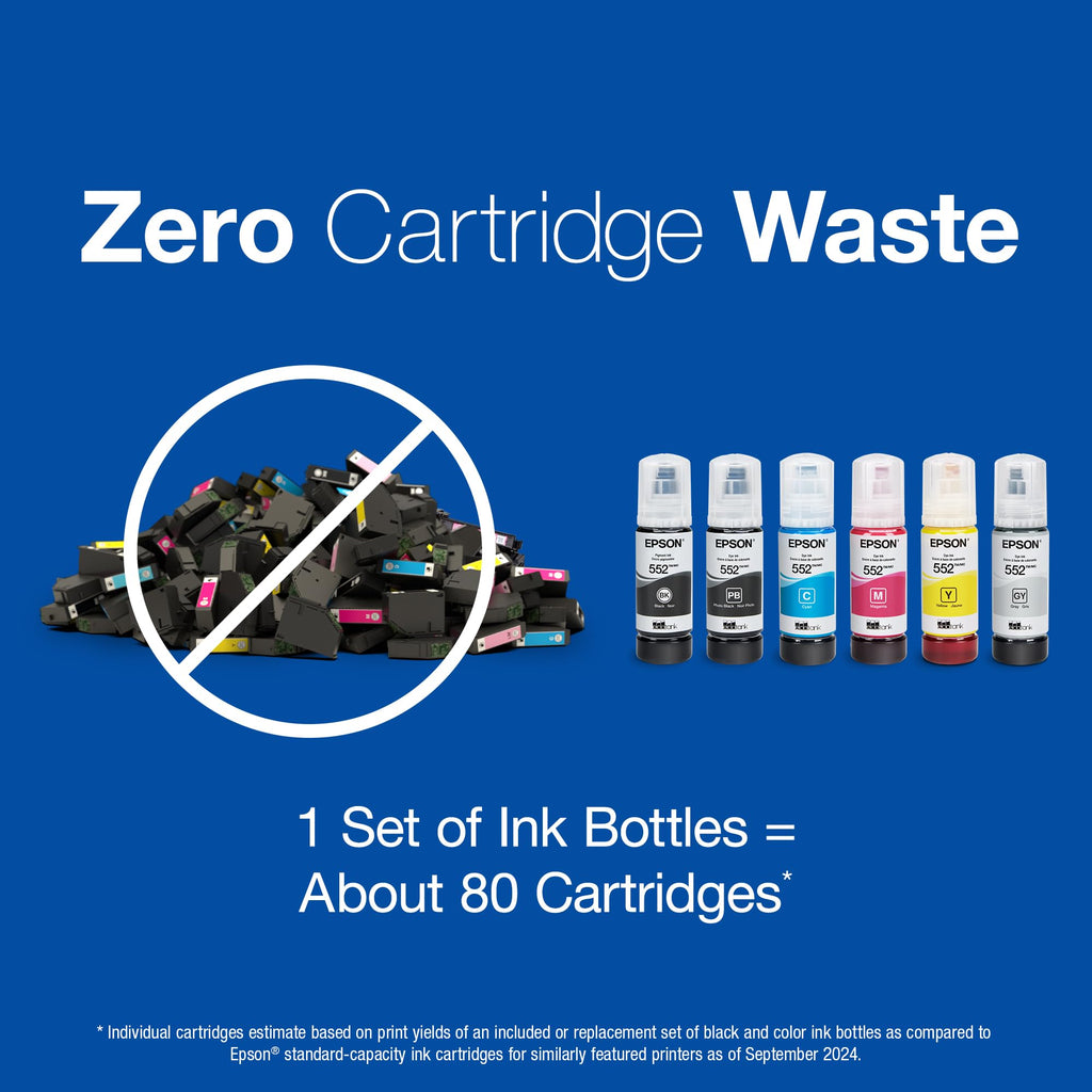 Epson 552 EcoTank Ink Ultra-high Capacity Bottle Magenta (T552320-S) Works with Photo ET-8500, 8550