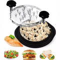 Chicken Shredder, Visible Chicken Fillet Shredder Tool,Dual Handle Design Cooked Chicken Meat Shredding Separation Tearing Stuffing Machine with Transparent Cover (Black)