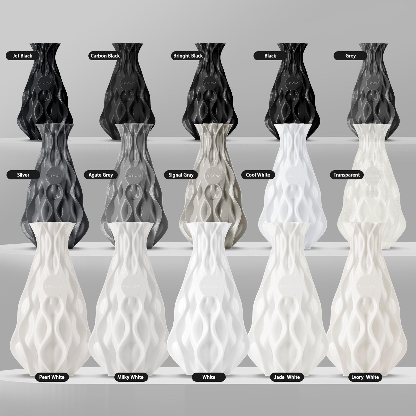 ERYONE PLA Filament 3D Printer PLA Filament 1.75mm +/- 0.03mm, PLA Filament 1KG Cardboard Spool(2.2LBS), White