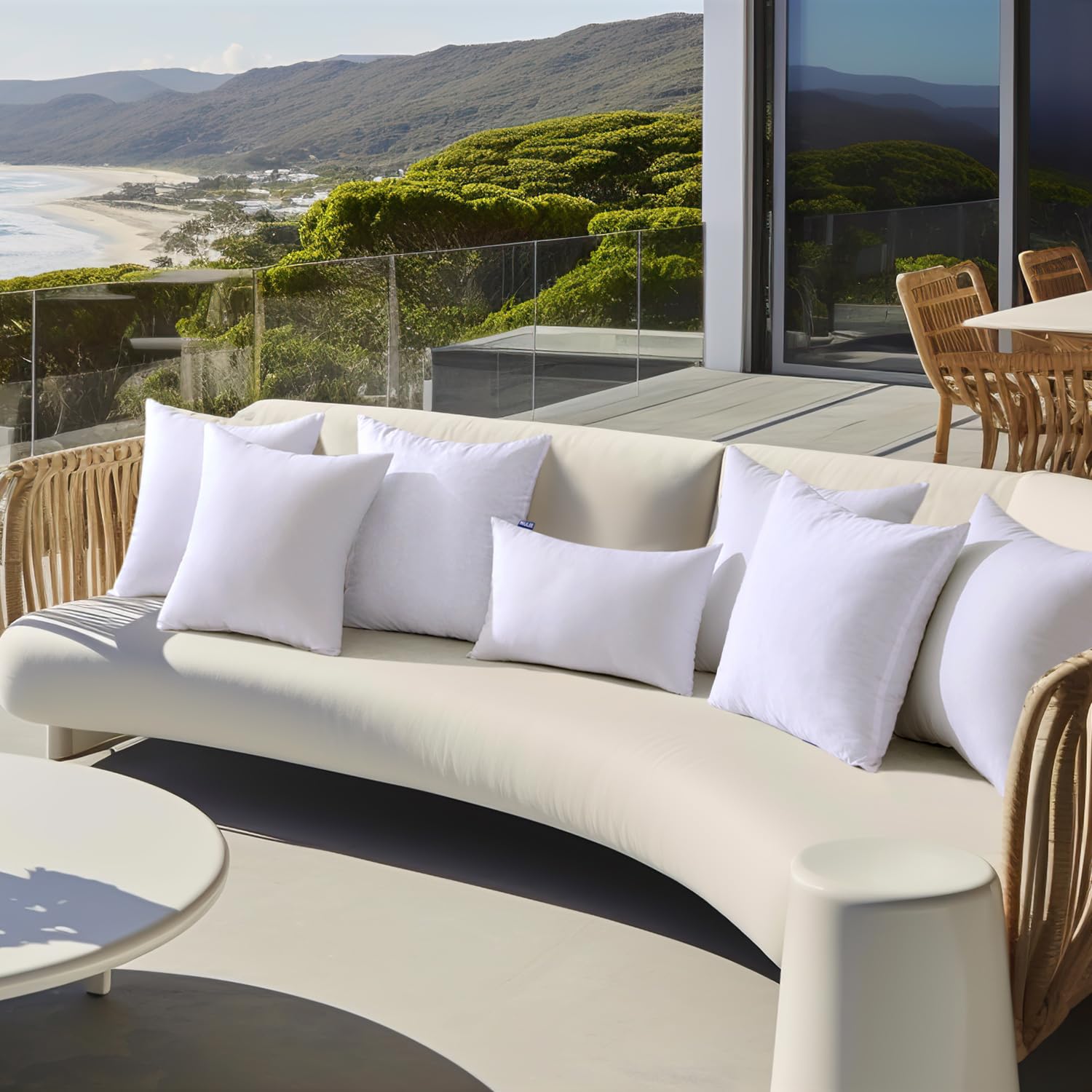 MIULEE Pillow Insert 18x18 Inches Outdoor Waterproof Throw Pillow Insert Premium Hypoallergenic Stuffer Sham Square for Bed Couch Sofa Cushion Patio Furniture