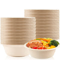160 Pcs 12 Oz Paper Bowls Compostable Biodegradable Disposable Soup Bowls Bulk Duty Round Eco Friendly Sugarcane Bowls Hot Cold Food Plates and Bowl for Salad Dessert Camping Set (160, 5.31*1.69inch)