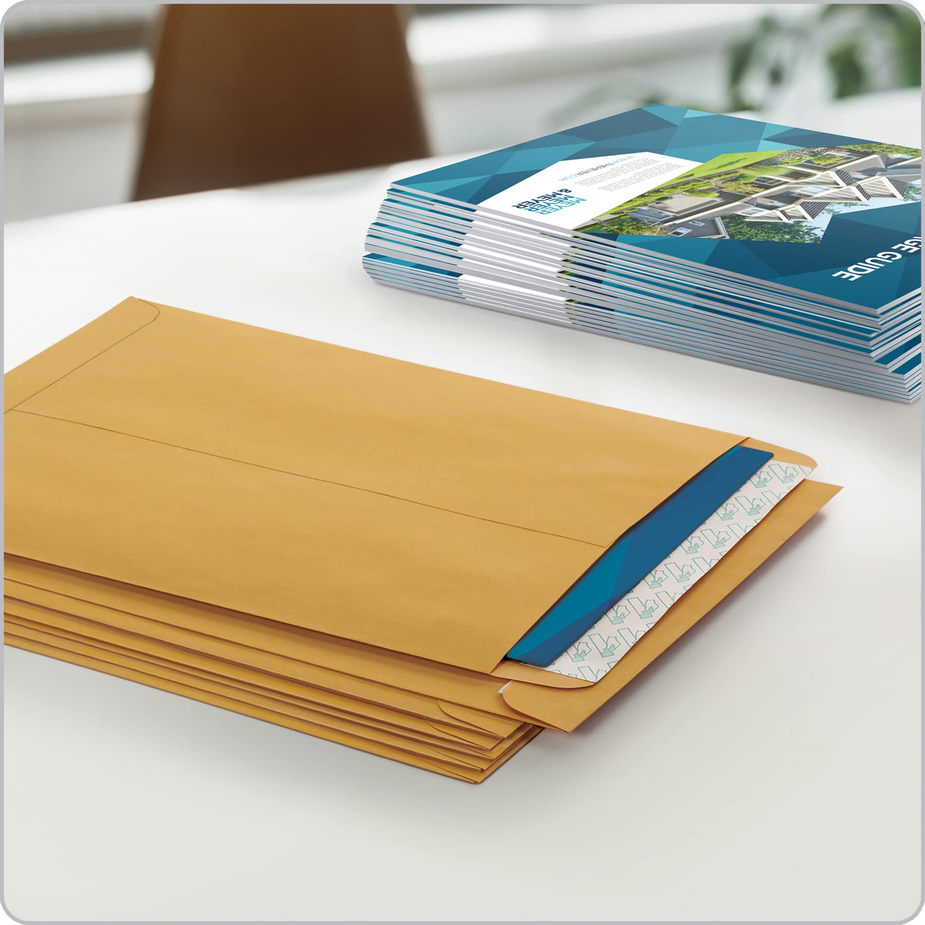 Quality Park Envelopes, Redi-Seal Catalog Envelopes, 9 x 12 Inches, 28 lb Light Brown Kraft, Self-Sealing, 100 Count - Ideal for Mailing, Storage, and Organizing