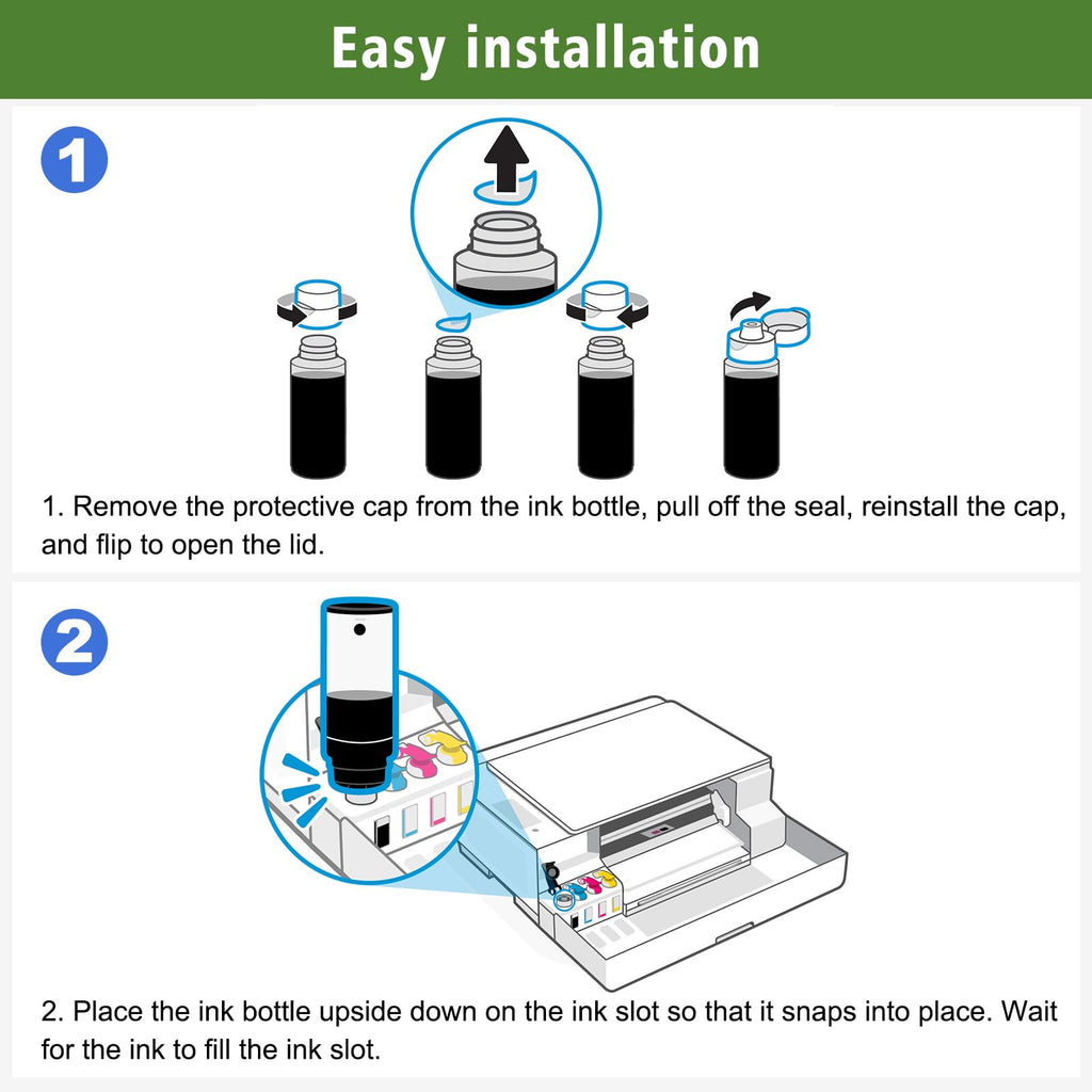 GREENPRINT 31 32XL Compatible Ink Bottle 6000 Page Black, 8000 Page CMY for Smart Tank 5000 5100 5101 5102 5103 5104 6001 6002 7001 7002 7301 7302 7602 Plus 551 570 578 651 Printer 4 Pack