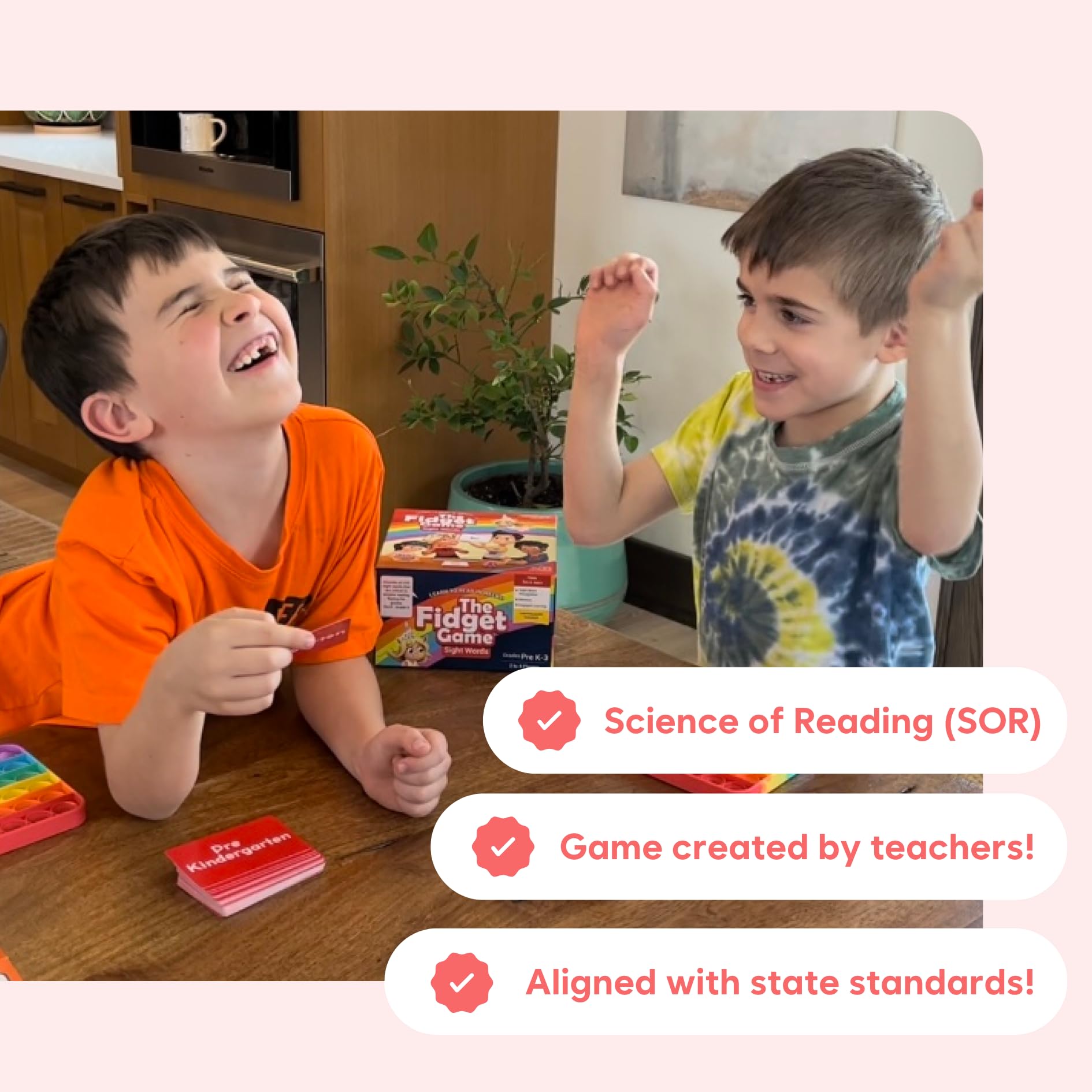 THE Fidget Game Sight Words - Learn to Read in Weeks, Master 220 High-Frequency Dolch Sight Words. Curriculum-Appropriate Reading Game for Pre-K to Grade 3 - NO-Letters Popping Mats & Dice Included