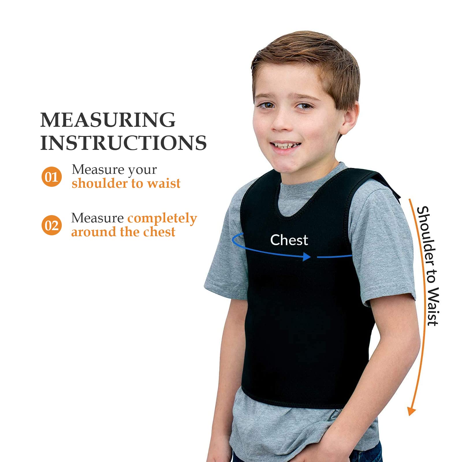 Sensory Compression Vest Sensory Processing Disorder Vest Deep Pressure Comfort for Autism Hyperactivity Mood Processing Disorders (Medium 17” x 30”)